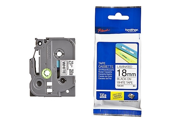 Brother TZe-241 Tape Black on White, 18mm - Eco