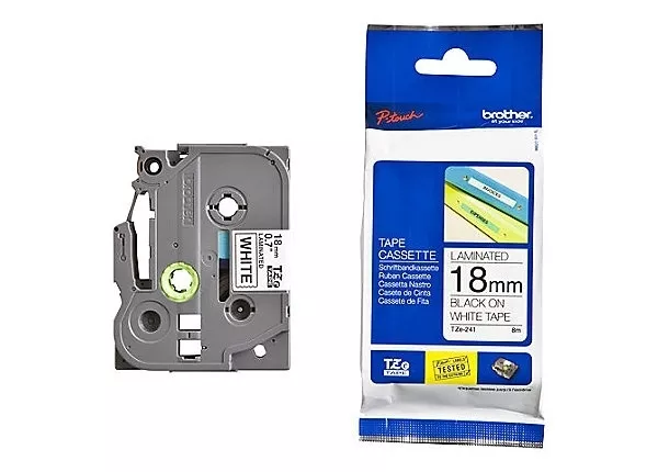 Brother TZe-241 Tape Black on White, 18mm - Eco