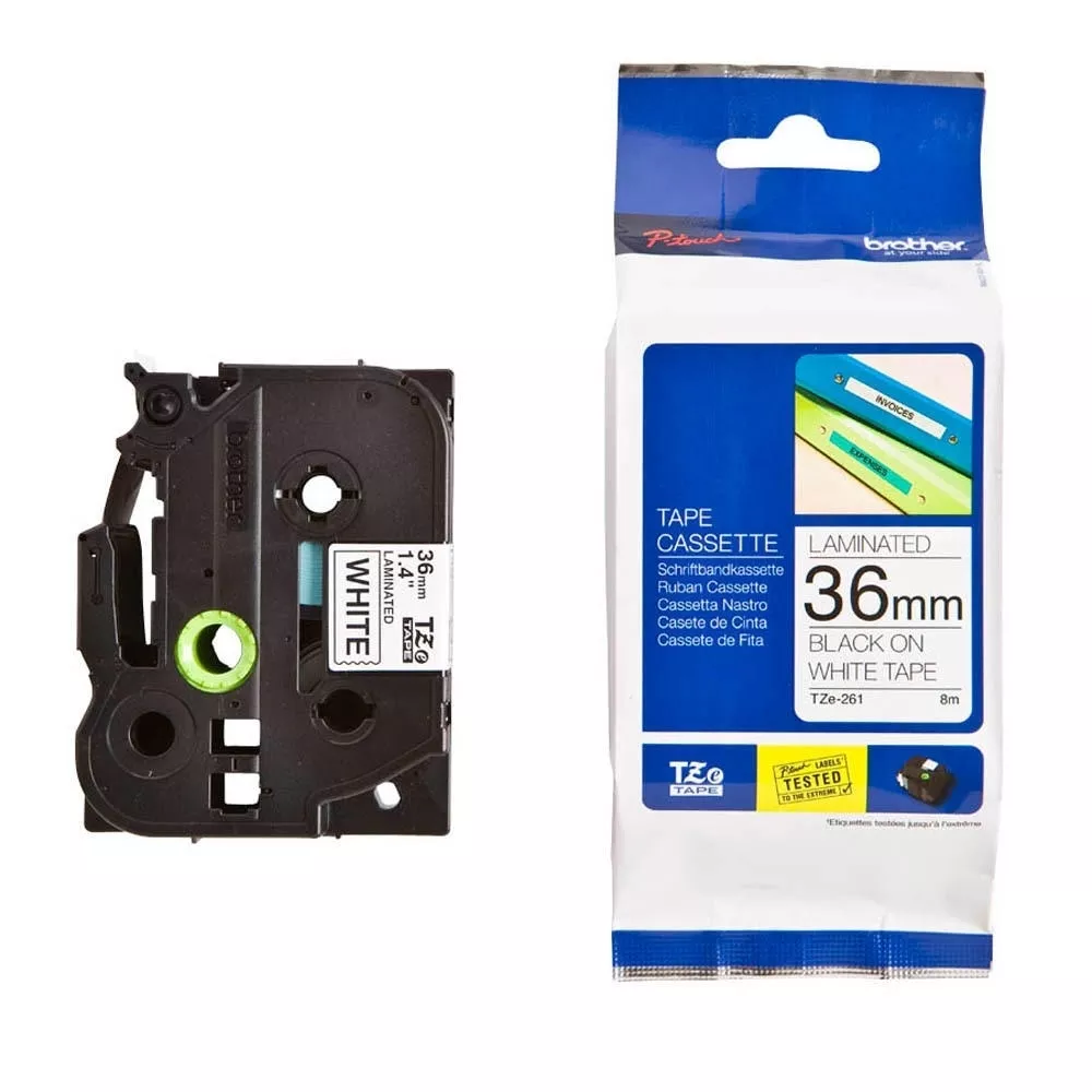 Brother TZe-261 Tape Black on White, Laminated, 36mm, 8 m - Eco