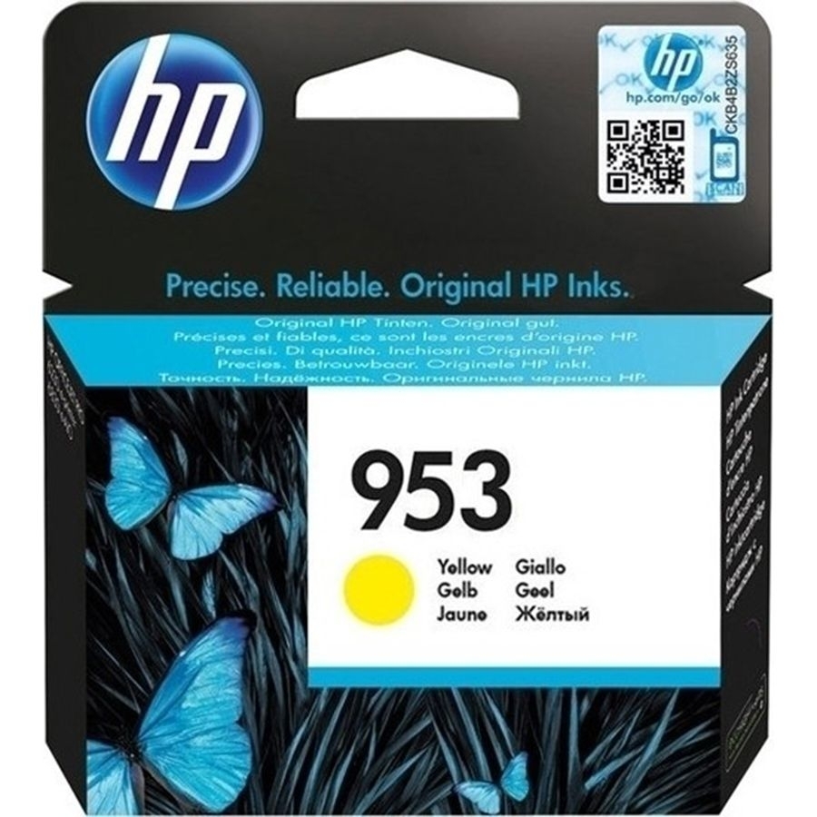 HP 953 (F6U14AE) оригинална мастилница, жълт